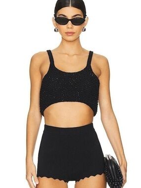 Asta Resort Grace Sequined Crop Top